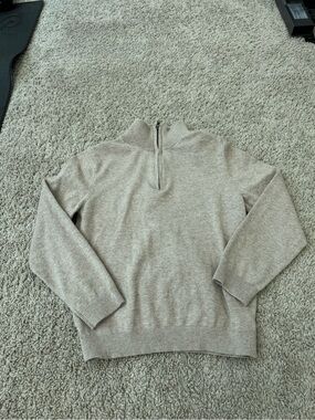 Kids Half-Zip Neutral Heather Sweater